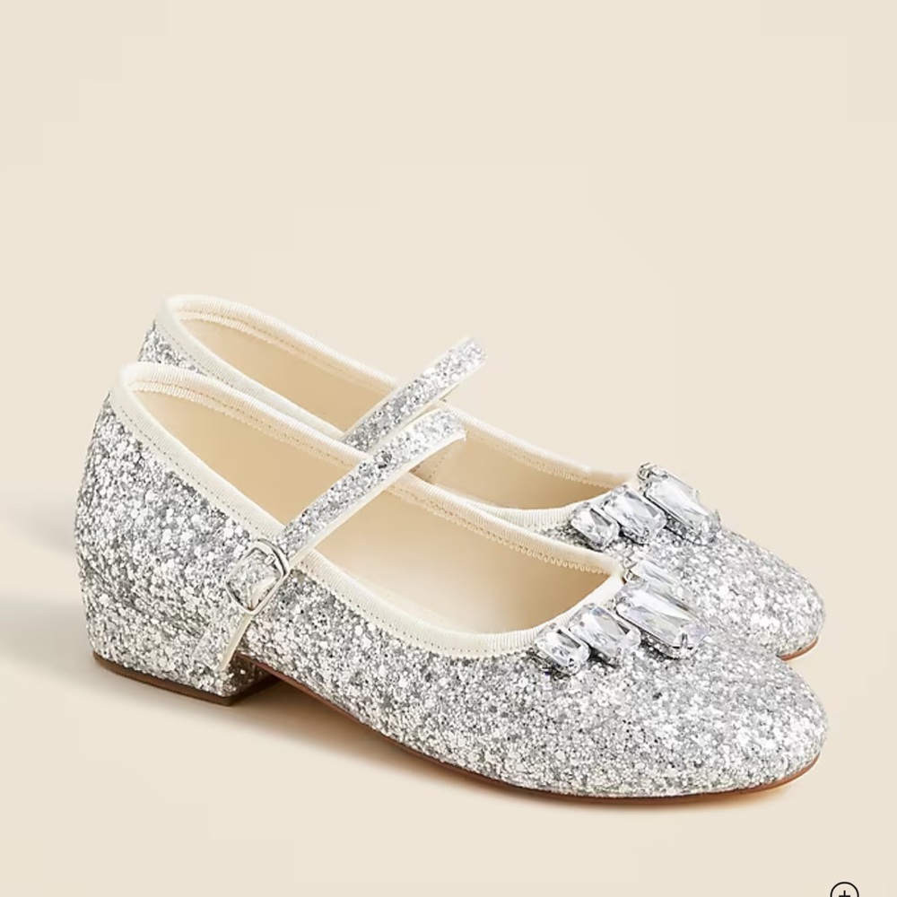Girls' glitter-heel Mary Jane shoes